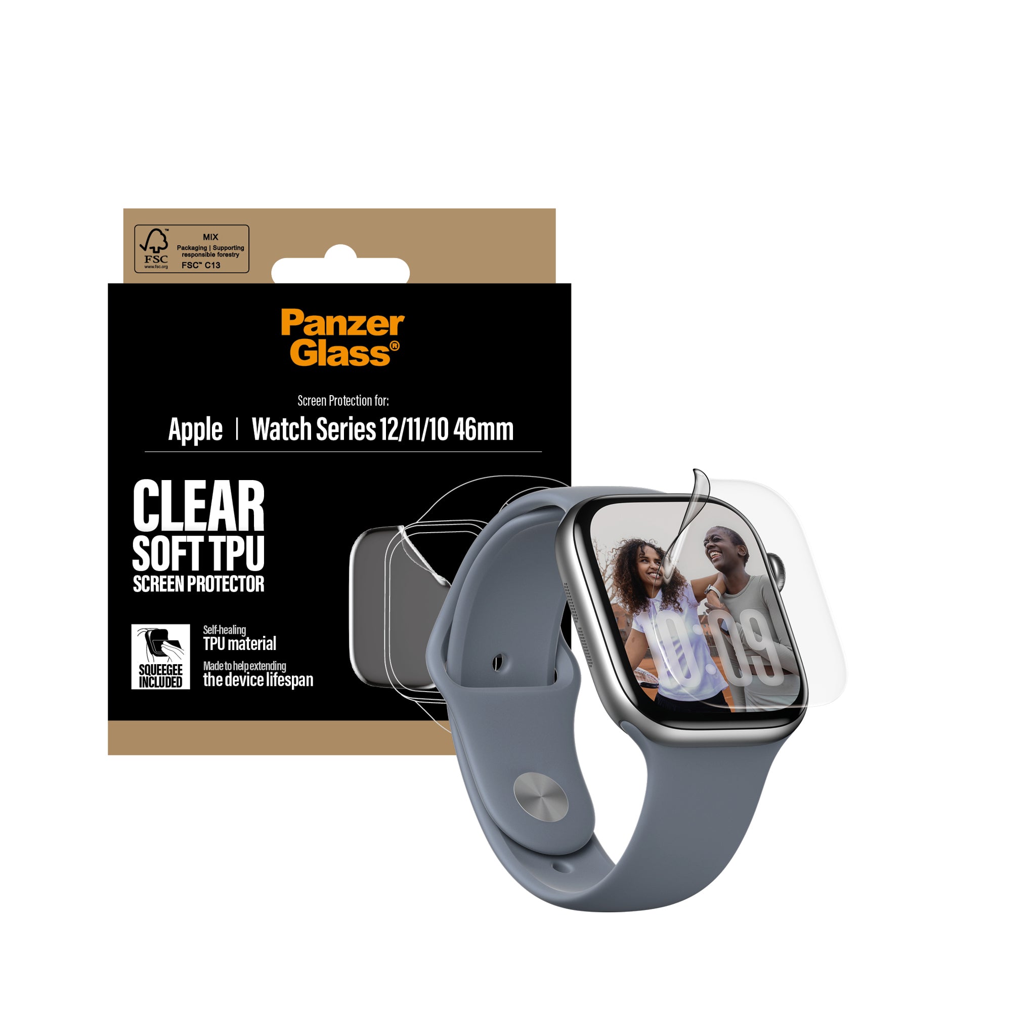 PanzerGlass® Film Screen Protector Apple Watch Series 12 | 11 | 10 | 46mm